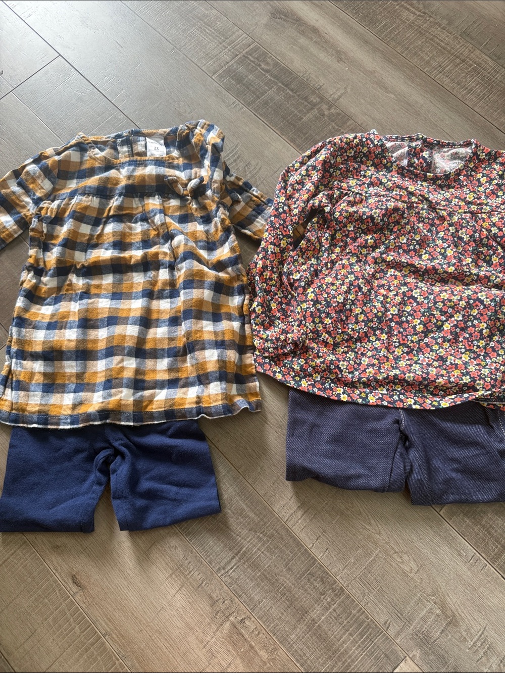 Carter's Blue and Mustard Plaid Long-Sleeve Kids Top